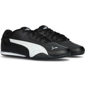 Puma Men’s Fast Cat Leather Sneaker Flats Y2K Black White Size 12